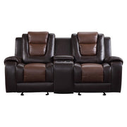 9470BR-2 Double Glider Reclining Love Seat with Center Console - 9470BR-2