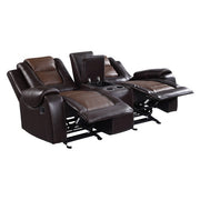 9470BR-2 Double Glider Reclining Love Seat with Center Console - 9470BR-2