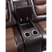 9470BR-2 Double Glider Reclining Love Seat with Center Console - 9470BR-2