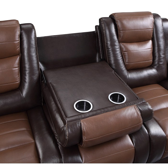 9470BR-3 Double Reclining Sofa with Center Drop-Down Cup Holders - 9470BR-3