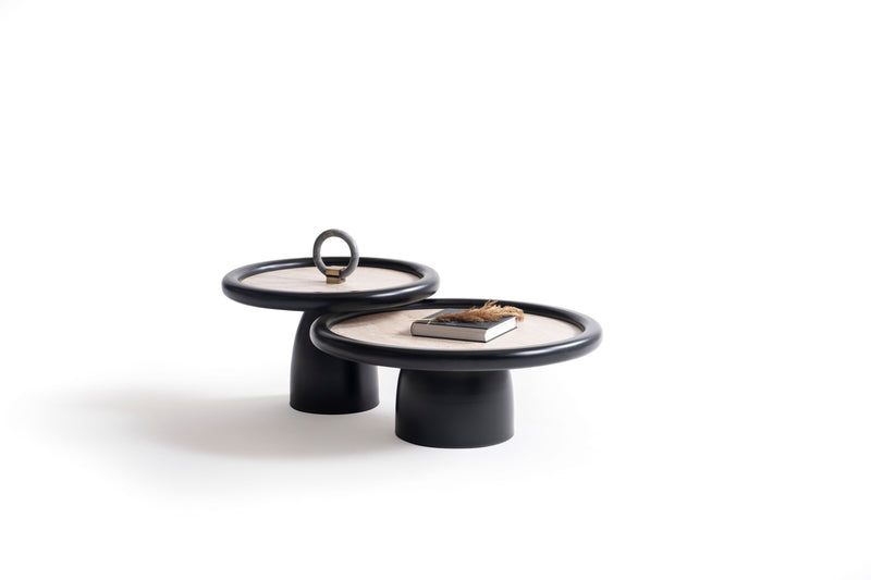 950 Black Travertine 3 Pc Coffee Table Set - Gate FurnitureCoffee Table