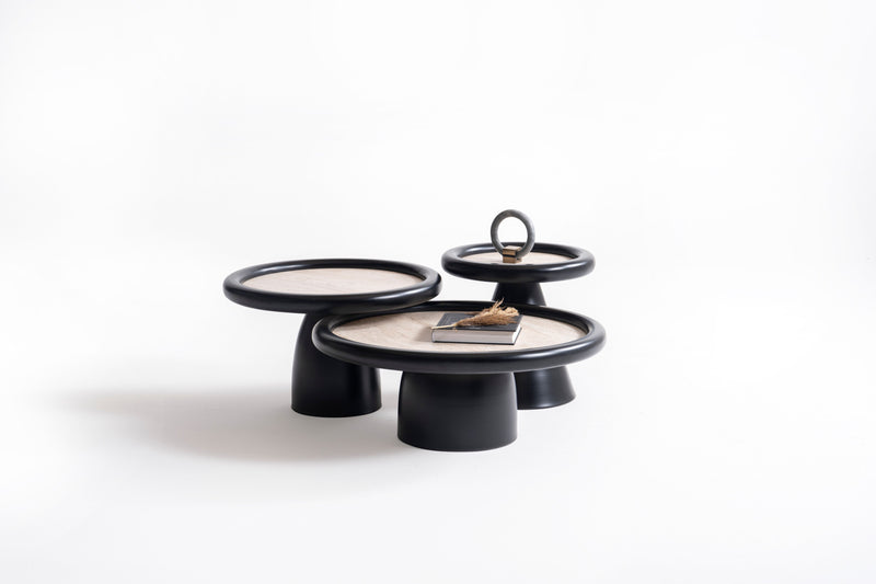 950 Black Travertine 3 Pc Coffee Table Set - Gate FurnitureCoffee Table