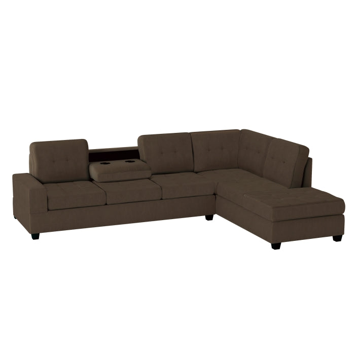 9507CHC*SC (2)2-Piece Reversible Sectional with Drop-Down Cup Holders - 9507CHC*SC