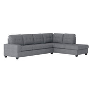 9507DGY*3OT (3)3-Piece Reversible Sectional with Drop-Down Cup Holders and Storage Ottoman - 9507DGY*3OT