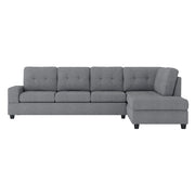 9507DGY*3OT (3)3-Piece Reversible Sectional with Drop-Down Cup Holders and Storage Ottoman - 9507DGY*3OT