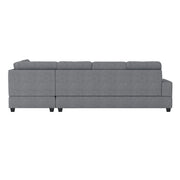 9507DGY*3OT (3)3-Piece Reversible Sectional with Drop-Down Cup Holders and Storage Ottoman - 9507DGY*3OT