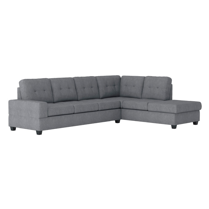 9507DGY*SC (2)2-Piece Reversible Sectional with Drop-Down Cup Holders - 9507DGY*SC