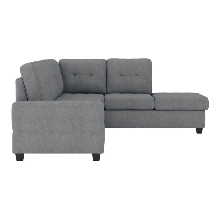 9507DGY*SC (2)2-Piece Reversible Sectional with Drop-Down Cup Holders - 9507DGY*SC