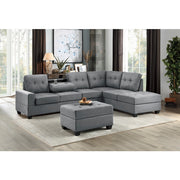 9507DGY*SC (2)2-Piece Reversible Sectional with Drop-Down Cup Holders - 9507DGY*SC