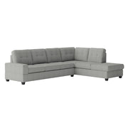 9507GRY*3OT (3)3-Piece Reversible Sectional with Drop-Down Cup Holders and Storage Ottoman - 9507GRY*3OT