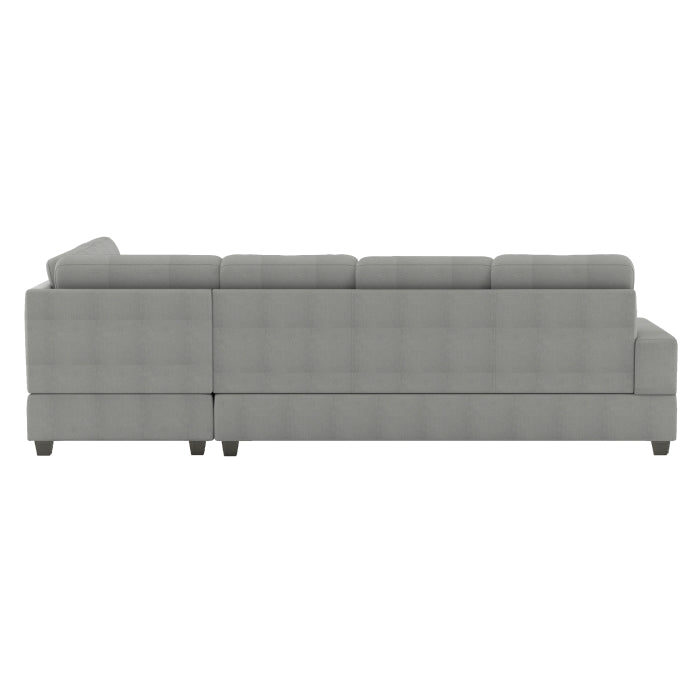 9507GRY*3OT (3)3-Piece Reversible Sectional with Drop-Down Cup Holders and Storage Ottoman - 9507GRY*3OT