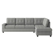 9507GRY*SC (2)2-Piece Reversible Sectional with Drop-Down Cup Holders - 9507GRY*SC