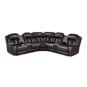 9508DB*SCPW (3)3-Piece Power Reclining Sectional with Consoles, Speakers, Subwoofer and LED Lighting - 9508DB*SCPW