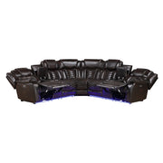 9508DB*SCPW (3)3-Piece Power Reclining Sectional with Consoles, Speakers, Subwoofer and LED Lighting - 9508DB*SCPW