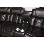 9508DB*SCPW (3)3-Piece Power Reclining Sectional with Consoles, Speakers, Subwoofer and LED Lighting - 9508DB*SCPW