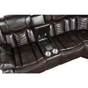 9508DB*SCPW (3)3-Piece Power Reclining Sectional with Consoles, Speakers, Subwoofer and LED Lighting - 9508DB*SCPW