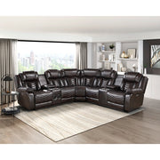 9508DB*SCPW (3)3-Piece Power Reclining Sectional with Consoles, Speakers, Subwoofer and LED Lighting - 9508DB*SCPW