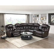 9508DB*SCPW (3)3-Piece Power Reclining Sectional with Consoles, Speakers, Subwoofer and LED Lighting - 9508DB*SCPW