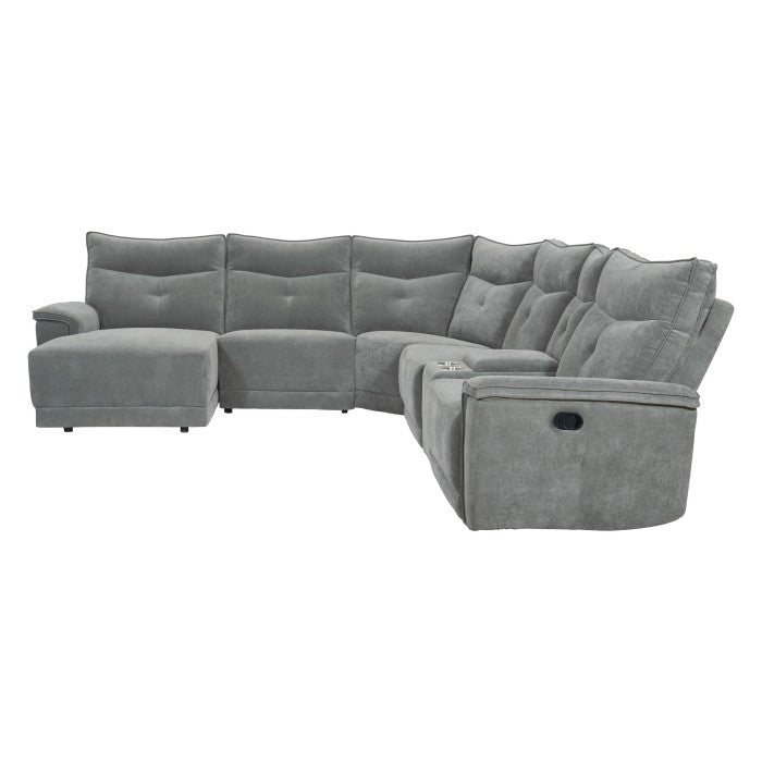 9509DG*65LRR (6)6-Piece Modular Reclining Sectional with Left Chaise - 9509DG*65LRR