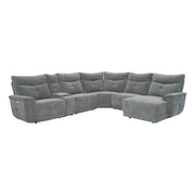 9509DG*6LRPWH5R (6)6-Piece Modular Power Reclining Sectional with Power Headrests, Right Chaise and USB Ports - 9509DG*6LRPWH5R