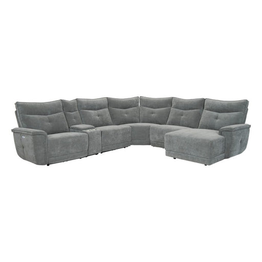 9509DG*6LRPWH5R (6)6-Piece Modular Power Reclining Sectional with Power Headrests, Right Chaise and USB Ports - 9509DG*6LRPWH5R