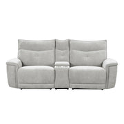 9509MGY-2CNPWH* (3)Power Double Reclining Love Seat with Center Console and Power Headrests - 9509MGY-2CNPWH*