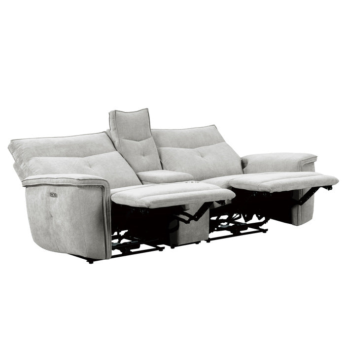 9509MGY-2CNPWH* (3)Power Double Reclining Love Seat with Center Console and Power Headrests - 9509MGY-2CNPWH*