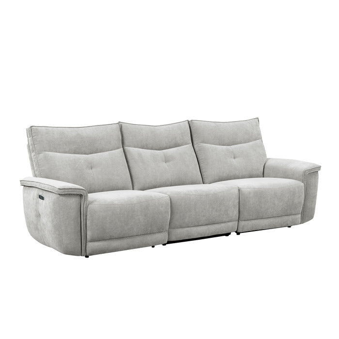 9509MGY-3PWH* (3)Power Double Reclining Sofa with Power Headrests - 9509MGY-3PWH*