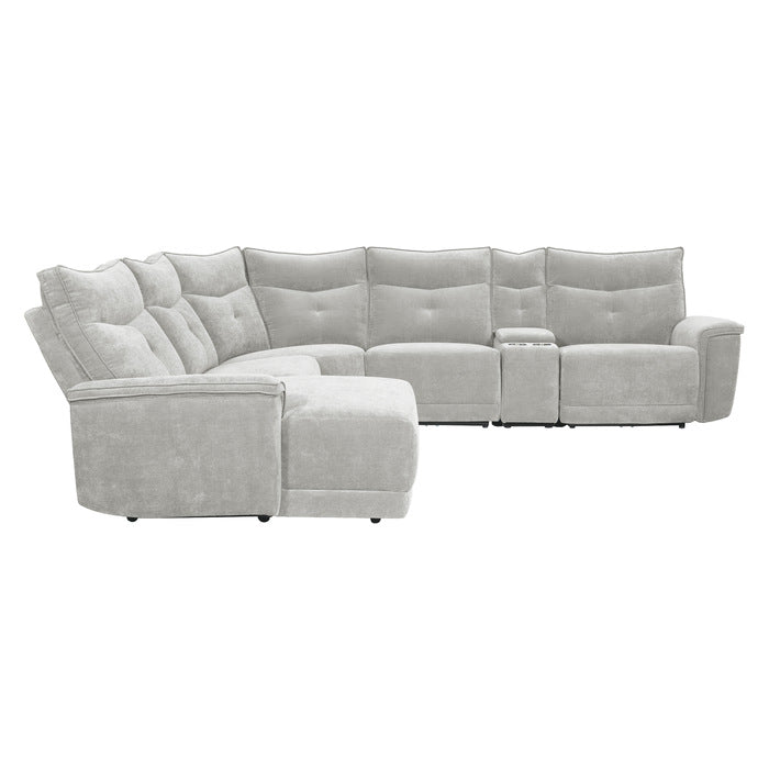 9509MGY*65LRR (6)6-Piece Modular Reclining Sectional with Left Chaise - 9509MGY*65LRR