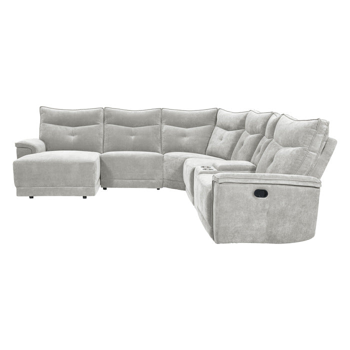 9509MGY*65LRR (6)6-Piece Modular Reclining Sectional with Left Chaise - 9509MGY*65LRR