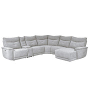 9509MGY*6LRPWH5R (6)6-Piece Modular Power Reclining Sectional with Power Headrests, Right Chaise and USB Port - 9509MGY*6LRPWH5R
