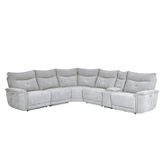 9509MGY*6LRRRPWH (6)6-Piece Modular Power Reclining Sectional with Power Headrests and USB Ports - 9509MGY*6LRRRPWH