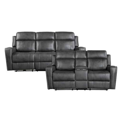 9515DGY*2 2pc Set: Sofa, Love - 9515DGY*2