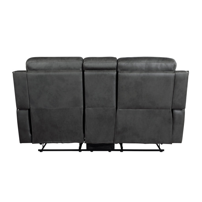9515DGY-2 Double Reclining Love Seat with Center Console - 9515DGY-2