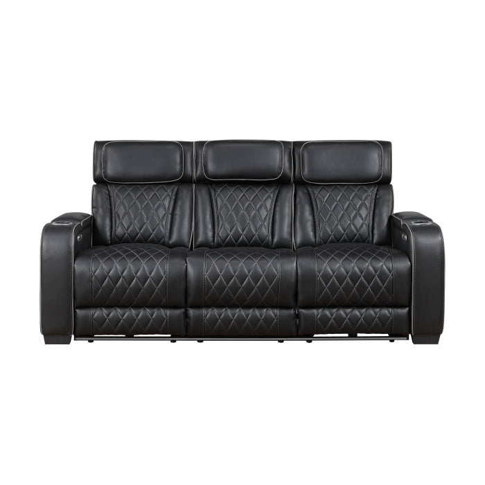 9516BLK*2PWH 2pc Set: Sofa, Love (Power) - 9516BLK*2PWH