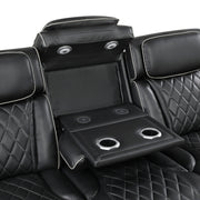 9516BLK*2PWH 2pc Set: Sofa, Love (Power) - 9516BLK*2PWH