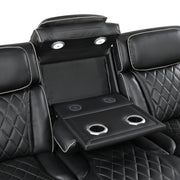 9516BLK*2PWH 2pc Set: Sofa, Love (Power) - 9516BLK*2PWH