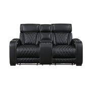 9516BLK*2PWH 2pc Set: Sofa, Love (Power) - 9516BLK*2PWH