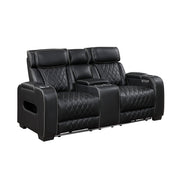 9516BLK*2PWH 2pc Set: Sofa, Love (Power) - 9516BLK*2PWH