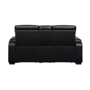 9516BLK-2PWH Power Double Reclining Love Seat with Center Console, Power Headrests, Storage Arms(Top and Side), Cup holders, Charging Ports and LED lighting - 9516BLK-2PWH