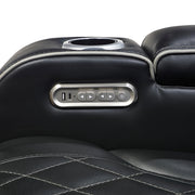 9516BLK-2PWH Power Double Reclining Love Seat with Center Console, Power Headrests, Storage Arms(Top and Side), Cup holders, Charging Ports and LED lighting - 9516BLK-2PWH