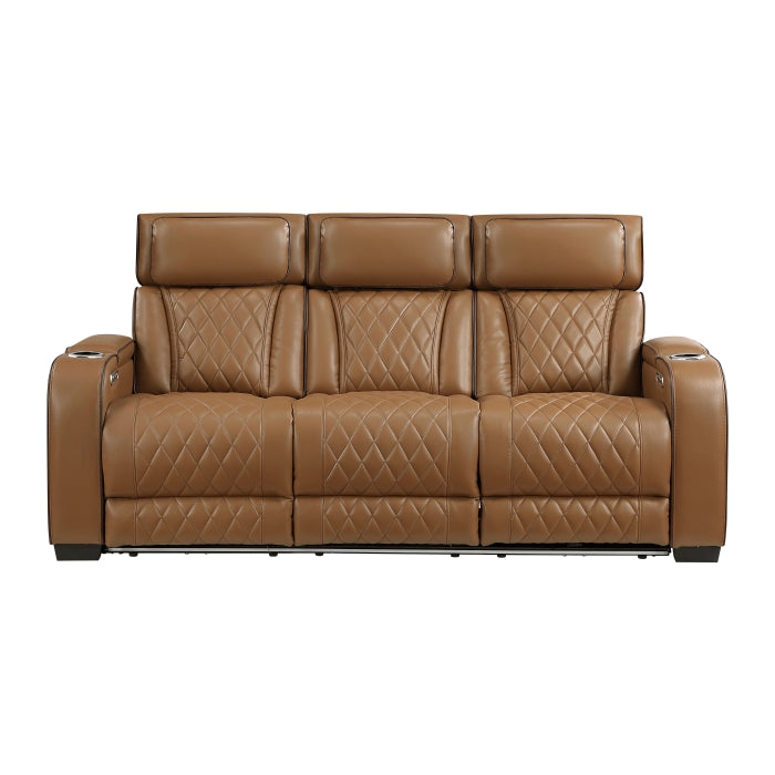 9516BRW*2PWH 2pc Set: Sofa, Love (Power) - 9516BRW*2PWH