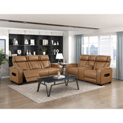 9516BRW-2PWH Power Double Reclining Love Seat with Center Console, Power Headrests, Storage Arms(Top and Side), Cup holders, Charging Ports and LED lighting - 9516BRW-2PWH