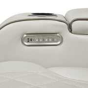 9516TPE-3PWH Power Double Reclining Sofa with Center Drop-Down Cup Holders, Power Headrests, Storage Arms(Top and Side), Cup holders and Reading Lights, Two Wireless Chargers, Charging Ports and LED Lighting - 9516TPE-3PWH