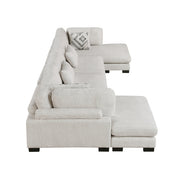 9555BEG*42AC2VC (4)4-Piece Modular Sectional with Chaise - 9555BEG*42AC2VC