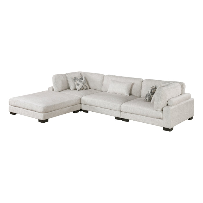 9555BEG*42CRACOT (4)4-Piece Modular Sectional with Ottoman - 9555BEG*42CRACOT