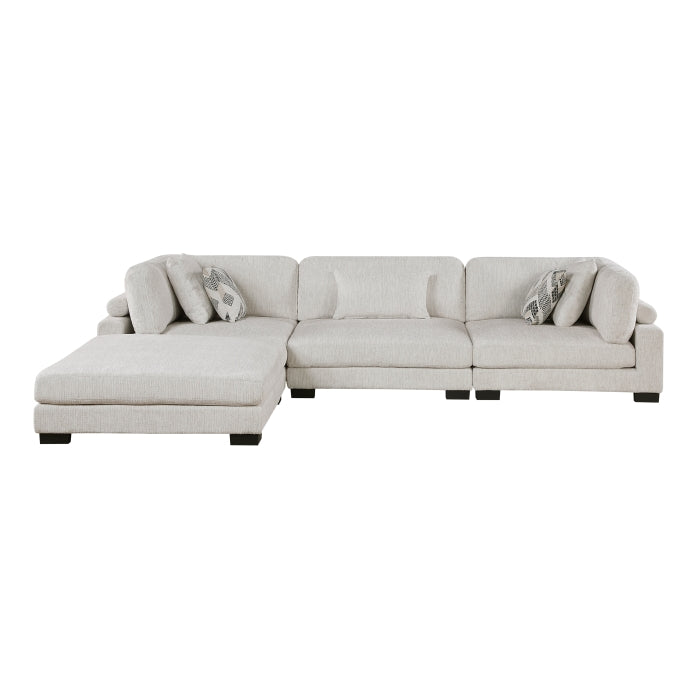 9555BEG*42CRACOT (4)4-Piece Modular Sectional with Ottoman - 9555BEG*42CRACOT