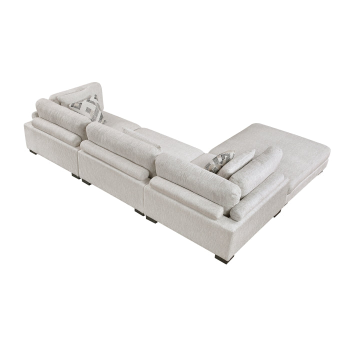 9555BEG*42CRACOT (4)4-Piece Modular Sectional with Ottoman - 9555BEG*42CRACOT