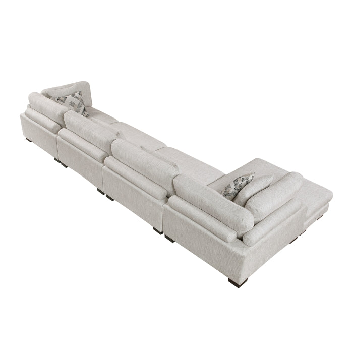 9555BEG*4CR2ACVC (4)4-Piece Modular Sectional with Chaise - 9555BEG*4CR2ACVC
