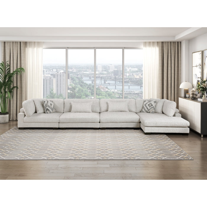 9555BEG*4CR2ACVC (4)4-Piece Modular Sectional with Chaise - 9555BEG*4CR2ACVC